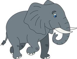 färgrik elefant ClipArt. klotter djur ClipArt. tecknad serie vild djur ClipArt för älskande av vilda djur och växter vektor