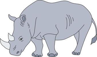 bunt Nashorn Clip Art. Gekritzel Tiere Clip Art. Karikatur wild Tiere Clip Art zum Liebhaber von Tierwelt vektor