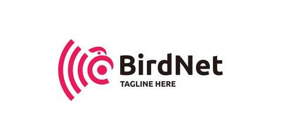 kreativ Vogel Logo Design Kombination mit Internet Signal, Technologie, Netzwerk, in Verbindung gebracht, Logo Design Vorlage, Symbol, Symbol, , kreativ Idee. vektor