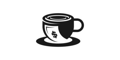 kreativ Logo Design zum Kaffee und Geld, Zahlung, trinken, Kasse, Logo Design Vorlage Symbol, , Symbol, kreativ Idee. vektor