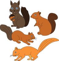 Eichhörnchen Clip Art Satz. Karikatur wild Tiere Clip Art einstellen zum Liebhaber von Tierwelt vektor