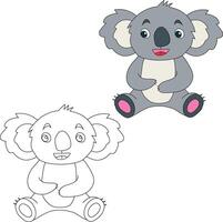 koala ClipArt uppsättning. tecknad serie vild djur ClipArt uppsättning för älskande av vilda djur och växter vektor