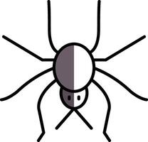 Spinne gefüllt Hälfte Schnitt Symbol vektor