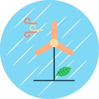 Wind Energie eben Blau Kreis Symbol vektor