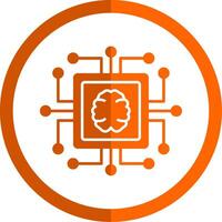 Chip Glyphe Orange Kreis Symbol vektor
