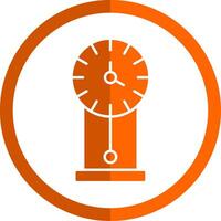 Jahrgang Uhr Glyphe Orange Kreis Symbol vektor