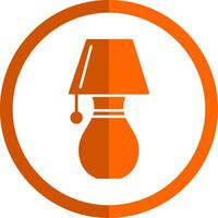 tabell lampa glyf orange cirkel ikon vektor