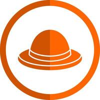 hatt glyf orange cirkel ikon vektor