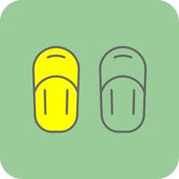 sandal fylld gul ikon vektor