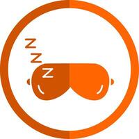 sovande mask glyf orange cirkel ikon vektor