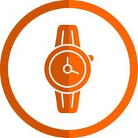 armbandsur glyf orange cirkel ikon vektor