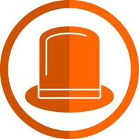 oben Hut Glyphe Orange Kreis Symbol vektor