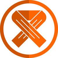 scarf glyf orange cirkel ikon vektor
