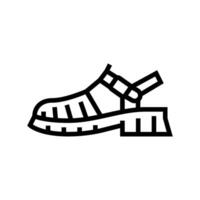 gelé sandaler årgång mode linje ikon illustration vektor