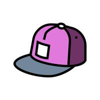 Snapback hatt streetwear trasa mode Färg ikon illustration vektor