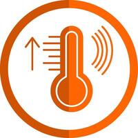 Clever Temperatur Glyphe Orange Kreis Symbol vektor