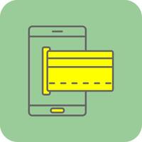 online Zahlung gefüllt Gelb Symbol vektor