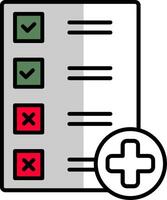 Checkliste gefüllt Hälfte Schnitt Symbol vektor