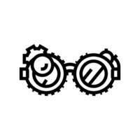 glasögon steampunk årgång linje ikon illustration vektor