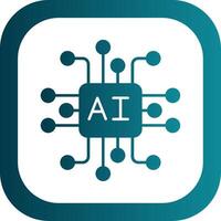 ai Glyphe Gradient runden Ecke Symbol vektor