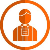 Journalist Glyphe Orange Kreis Symbol vektor