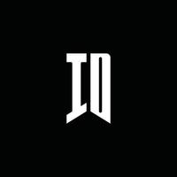 id -logotypmonogram med emblemstil isolerad på svart bakgrund vektor