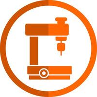 Mahlen Maschine Glyphe Orange Kreis Symbol vektor