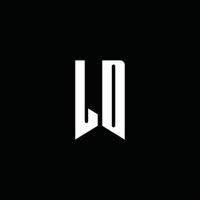 ld -logotypmonogram med emblemstil isolerad på svart bakgrund vektor