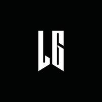 lg -logotypmonogram med emblemstil isolerad på svart bakgrund vektor