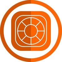 livboj glyf orange cirkel ikon vektor