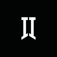 ii Logo-Monogramm mit Emblem-Stil auf schwarzem Hintergrund isoliert vektor
