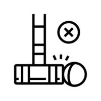 Fehler Krocket Spiel Linie Symbol Illustration vektor