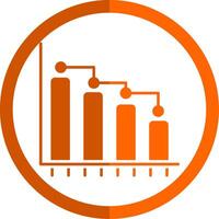 Bar Graph Glyphe Orange Kreis Symbol vektor