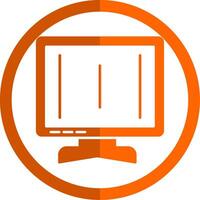 Monitor Glyphe Orange Kreis Symbol vektor