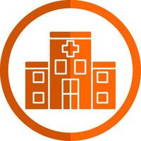 sjukhus glyf orange cirkel ikon vektor