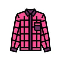 Flanell Hemd Jahrgang Mode Farbe Symbol Illustration vektor