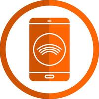 Smartphone Glyphe Orange Kreis Symbol vektor