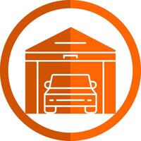 Garage Glyphe Orange Kreis Symbol vektor