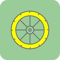hjul fylld gul ikon vektor