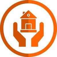 Zuhause und Pflege Glyphe Orange Kreis Symbol vektor