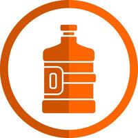 Wasser Flasche Glyphe Orange Kreis Symbol vektor