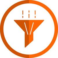 filtrera glyf orange cirkel ikon vektor