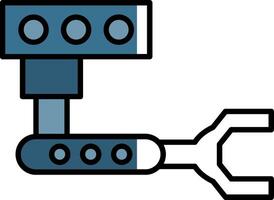 industriell robot fylld halv skära ikon vektor