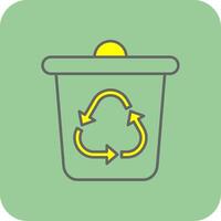 recyceln Behälter gefüllt Gelb Symbol vektor