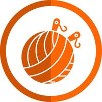 Garn Ball Glyphe Orange Kreis Symbol vektor