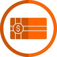 betalning voucher glyf orange cirkel ikon vektor