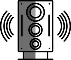 Hifi gefüllt Hälfte Schnitt Symbol vektor