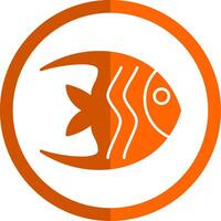 angelfish glyf orange cirkel ikon vektor