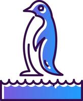 Pinguin Gradient gefüllt Symbol vektor