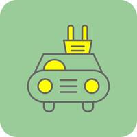 elektrisk bil fylld gul ikon vektor